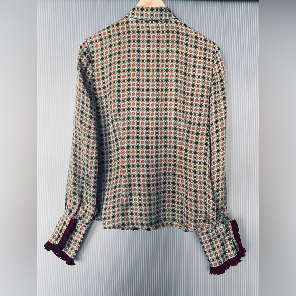 Original Penguin, silk blouse, ruffle party vibes, Sm., good condition - Picture 7 of 8